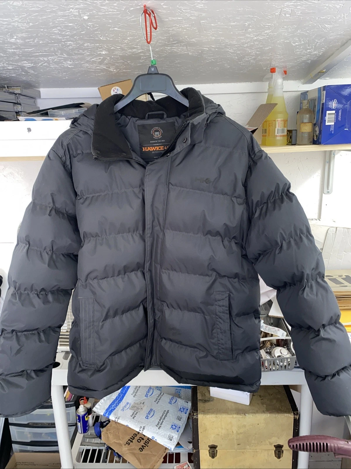 HAWKE & CO INSULATED JACKET Men's Size XXL Black Zip & Inner PockeWarm Parka