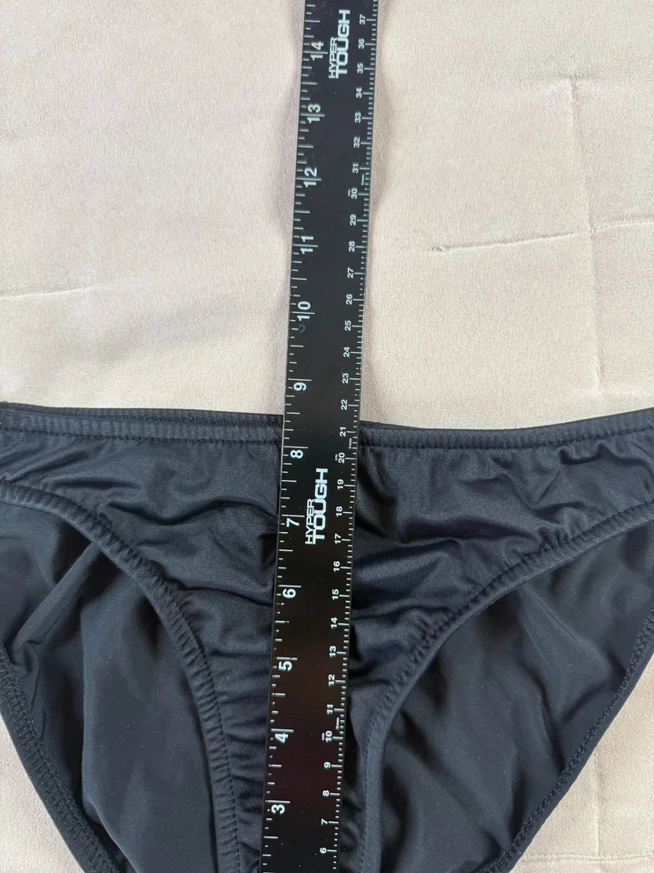 Parte inferior de bikini Venus negra para mujer talla 10 clásica corte en V pierna alta playa natación Foto 3 de 4