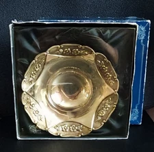 'The Leonardo Collection', Silver Plated Floral Edge Bowl Footed, 6.75"