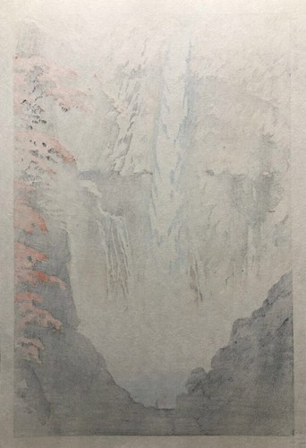 Kegon Falls Nikko by Kasamatsu Shiro Japanese Woodblock Print Autumn Landscape - Picture 2 of 10