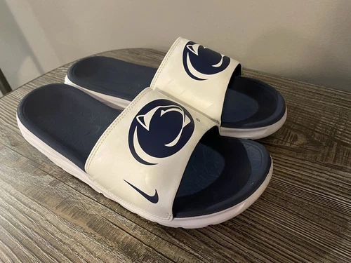 DIFFICILI DA TROVARE Nike Uomo Benassi Solarsoft Penn State Slides Bianco Navy Taglia 9