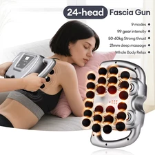 24-Head Fascia Gun 9 Modes High Frequency Vibration Body Massage Gun Back Neck S