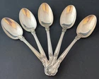 5 Gorham CHANTILLY Sterling 5-3/8" Five O'Clock Teaspoons - 84g - Monogram D