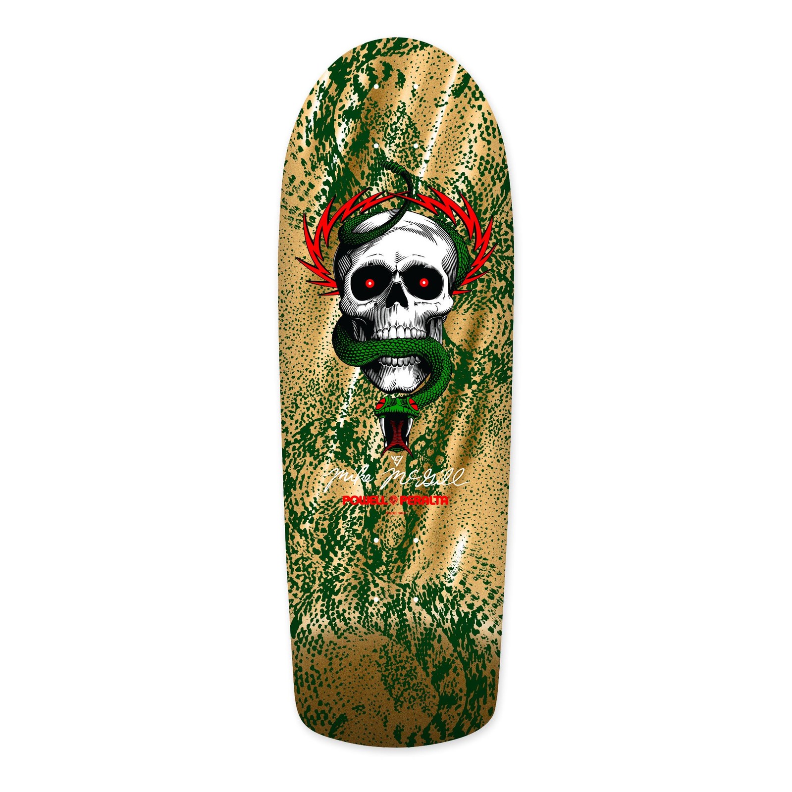 Powell-Peralta McGill Skull and Snake Deck, Green/Gold, 10.0"