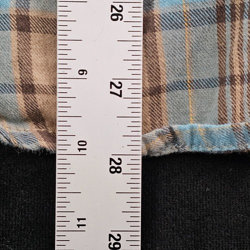 Life is Good Blue Plaid Long Sleeve Lightweight Cotton Flannel Shirt Men's S - Picture 9 of 10
