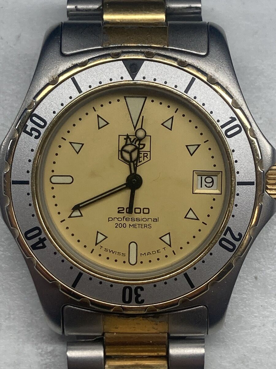 1980s Quartz Tag Heuer Professional 2000 Two Tone 34mm 1980s Quartz Tag Heuer Professional 2000 Two Tone 34mm