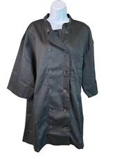 New Chef Works Unisex Chef Coat 2XL Black Double Breasted Uniform
