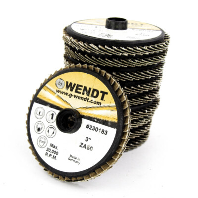 Wendt 230183 3'' 60 Grit Zirconia Internal Thread Mini Flap Disc (10-Pack) -