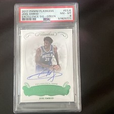 2017-18 Flawless Excellence Signatures Green 2/5 Joel Embiid #ES-JE Auto PSA 8