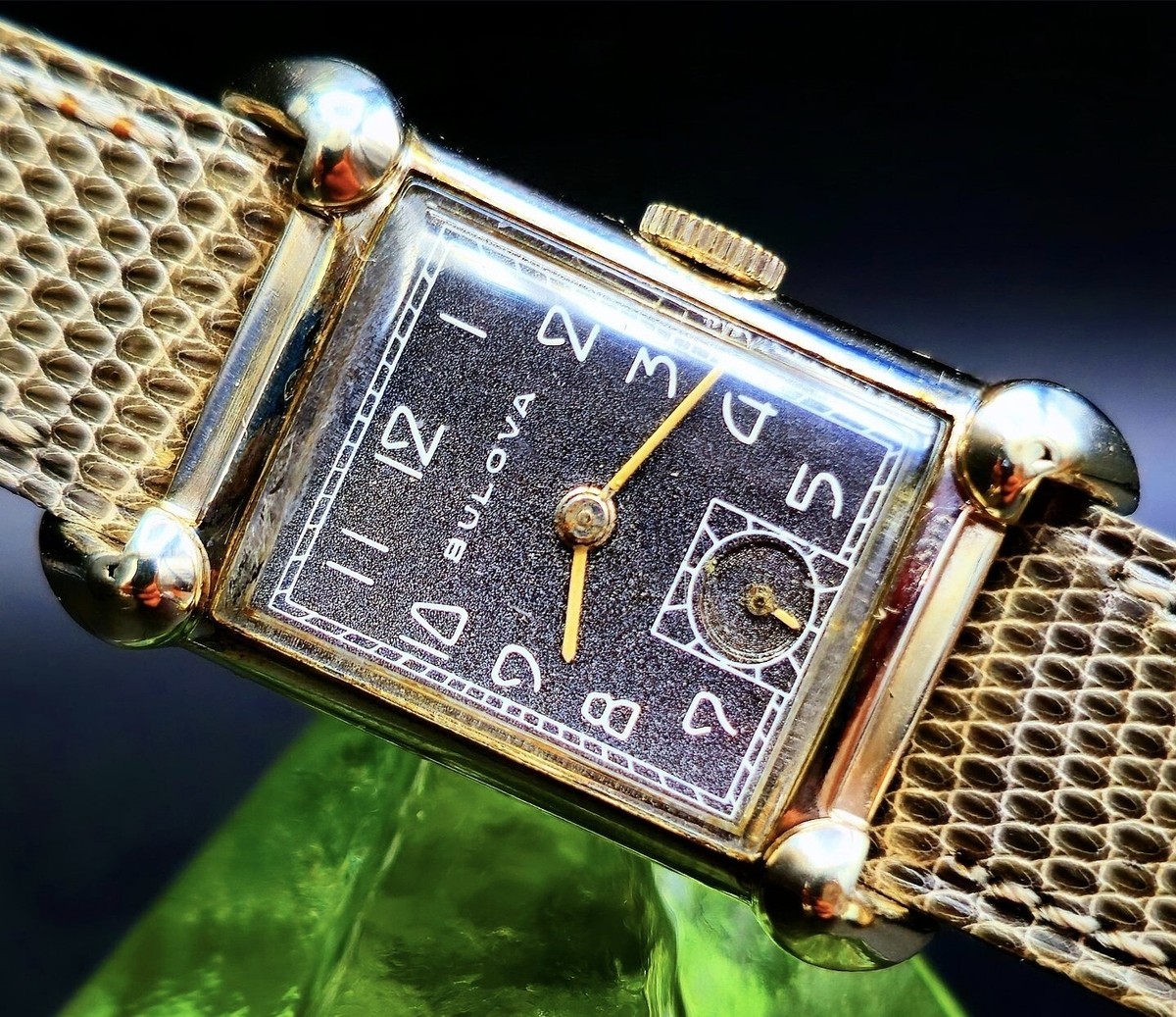 Vintage BULOVA Manual-Wind 1940's Art Deco Men's Watch W/ Superb