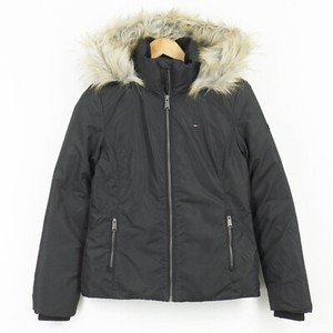 tommy hilfiger fur trim hooded down jacket
