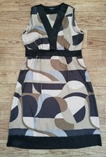 🖤Papaya VINTAGE Black Silver Gold Bronze Satin PARTY Dress CHRISTMAS UK 10🖤 
