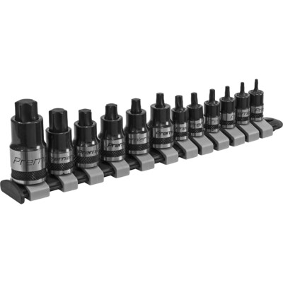 12-tlg TRX Star STUBBY Steckschlüssel-Bit-Satz - 1/4'' 3/8'' 1/2'' - Vierkant Kurzschaft