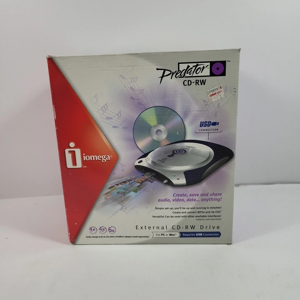 Iomega 31119 Predator 4x4x6 External USB CD-RW Drive.                        259 - Image 2 of 4