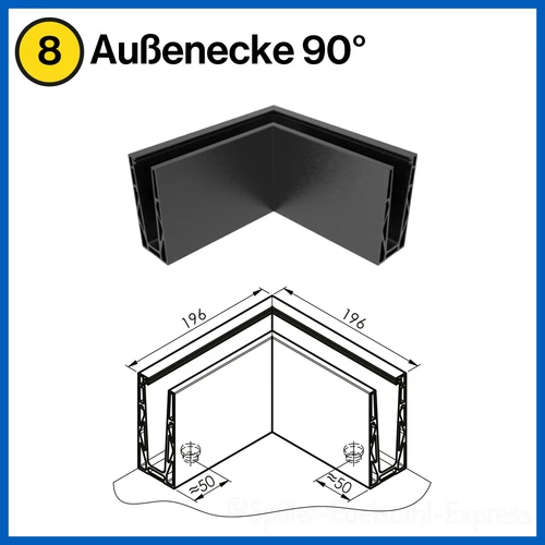 Bodenprofil Eco Ganzglasgeländer Glasgeländer Geländer Glas Alu 1,0kN Aufgesetzt - Bild 18 von 54