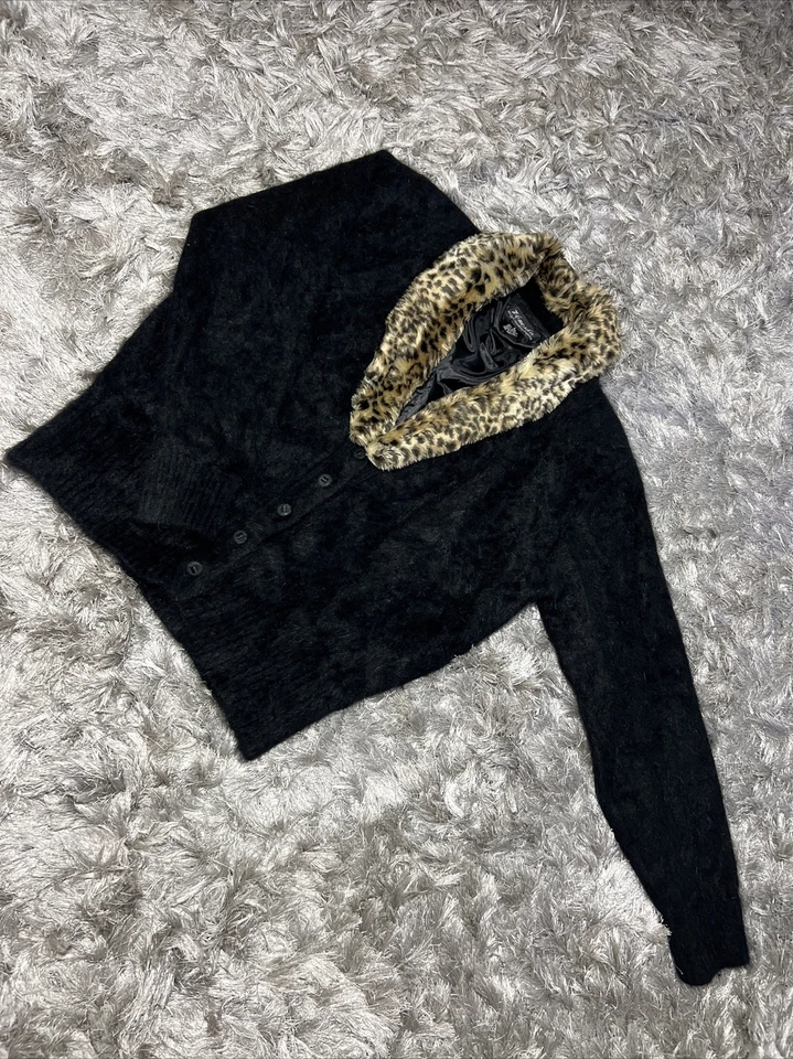 Cárdigan Suéter Chaqueta Azul Grande De Colección Venesha Alta Calidad Angora Abotonada Foto 3 de 4