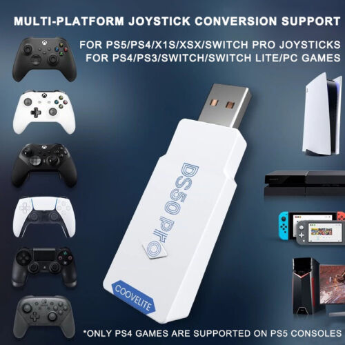 Adaptateur pour PS5/PS4 Joystick Bluetooth Compatible Manette Xbox PC Gamepad - Photo 1/5