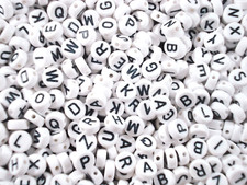 Alphabet Beads 2500pc Round White/Black Letters DIY ERAS BRACELETS