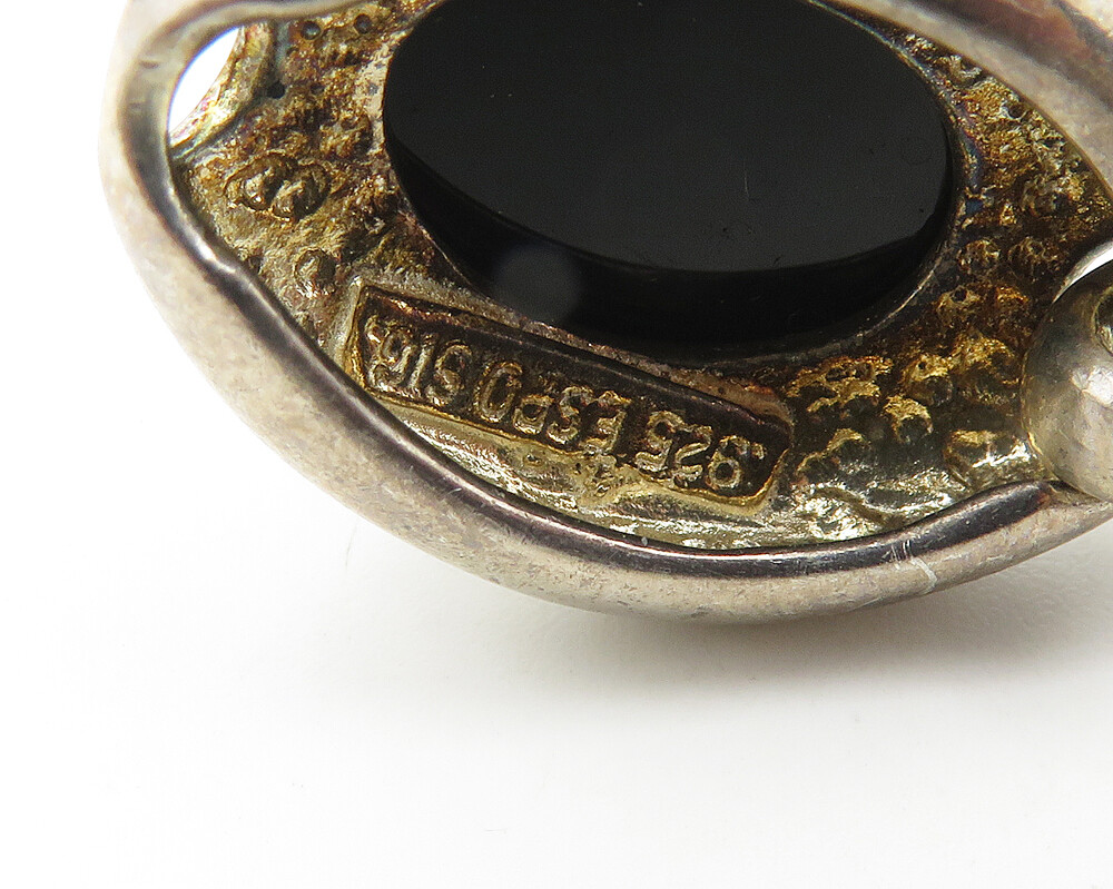 ESPO SIG 925 Sterling Silver Vintage Black Onyx Hook Bangle ESPO SIG 925 Sterling Silver Vintage Black Onyx Hook Bangle