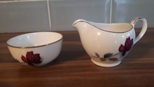 Alfred Meakin Realm Rose Sugar Bowl and Milk Jug in VGC