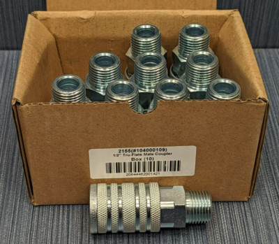 10 x Tru-Flate 2155 Push Sleeve (1/2 ) Male Coupler (CO-112) Air Hose Fitting