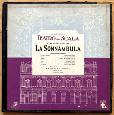 Vincenzo Bellini: La Sonnambula opera 3x LP, Callas, Angel 3568-5 s/L VG/EX