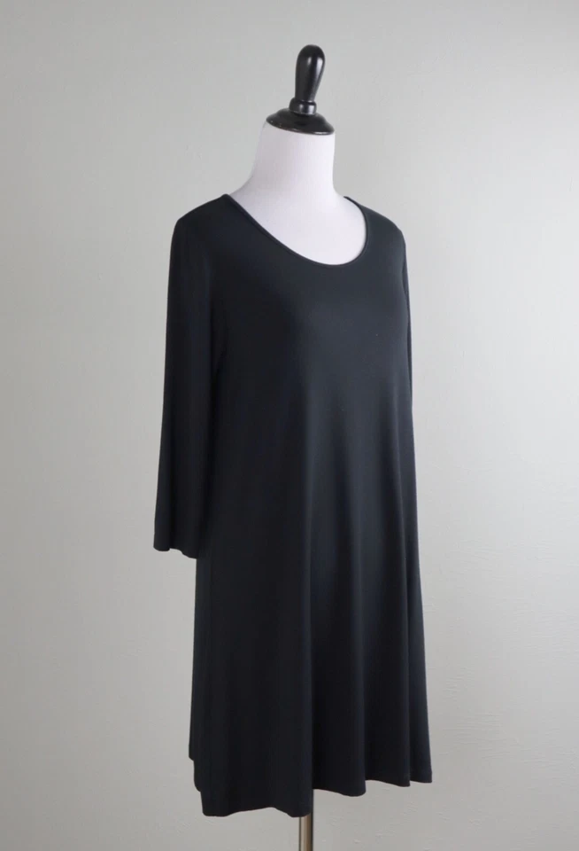 Cómoda camiseta túnica larga negra lisa elástica súper suave de EE. UU. $119 talla pequeña Foto 2 de 4