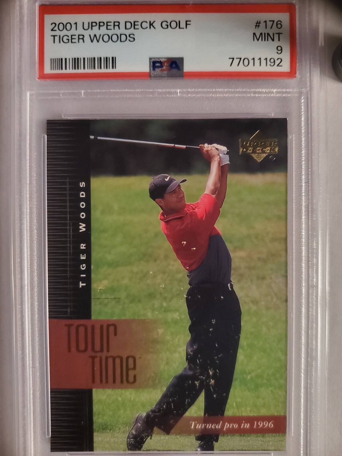 2001 Upper Deck Golf Tiger Woods Tour Time #176 PSA 9