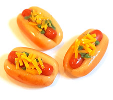 100 Dollhouse Miniature Cheese Hot Dogs Doll Mini Bakery Food Set Wholesale Lot