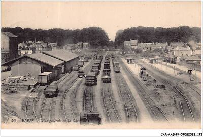 CAR-AAGP4-61-0376 - FLERS - Gesamtansicht des Bahnhofs - Zug
