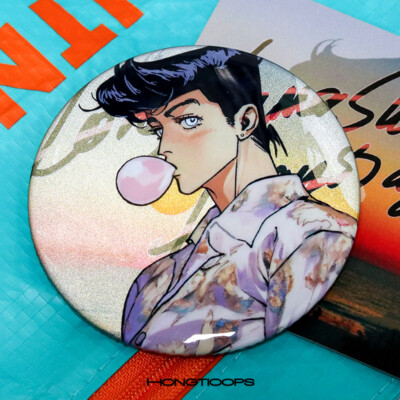JoJo's Bizarre Adventure Higashikata Josuke 75mm Badge Manga