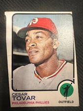 1973 Topps Baseball - Cesar Tovar ( Phillies ) Gap in Border Variation #405