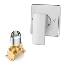 Bathroom Shower Valve Mixer Single-Function Single Polished Chrome Square