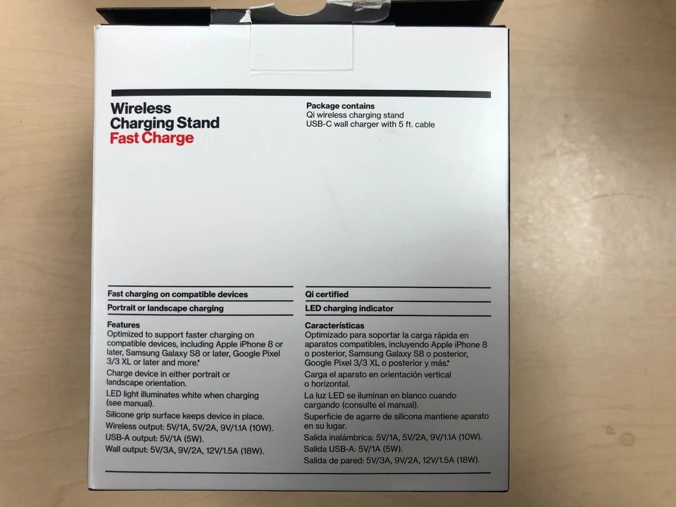 Soporte de carga inalámbrica de carga rápida Verizon para iPhone 8 X XS 11 12 Pro Max S21 Foto 2 de 2
