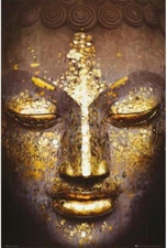 Buddha Gold Face Wall Print Poster [24" x 36"] Rolled - New, FREE shipping