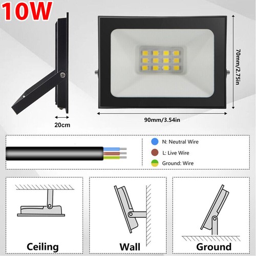 LED Flood Light 10W 20W 30W 50W 70W 100W 200W 300W Outdoor Security Garden Lamp - Picture 25 of 40