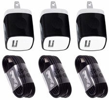 3X Black Wall AC Charger  Data Sync USB Cable Cord for iPhone 5S 5C 6 s 7 8Plus