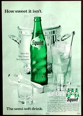 Squirt Soft Drink Original 1970 Vintage Print Ad