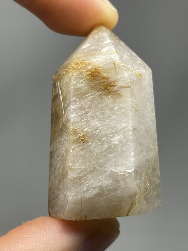 Cuarzo natural dorado rutilado 33,6 g torre pulido cristal curación etérica L4 - Imagen 3 de 12