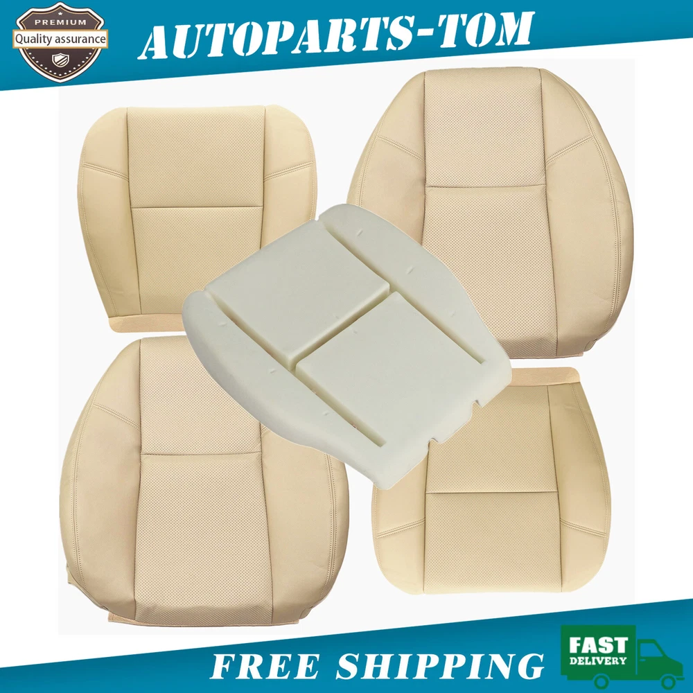 2009-2014 For Cadillac Escalade EXT Front Bottom Top AC Leather Seat Cover Tan