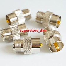 5X UHF Female SO239 to UHF Male PL259 Connector Quick PUSH-ON Slide-on Adapter