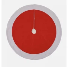 Glitzhome Felt Tree Skirt Christmas Home Decor, 42" Red/White, New In Packaging