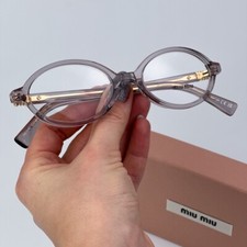 Miu Miu Women Eyeglasses Mauve Transparent Demo Oval MU01XV 12W1O1 BRAND NEW