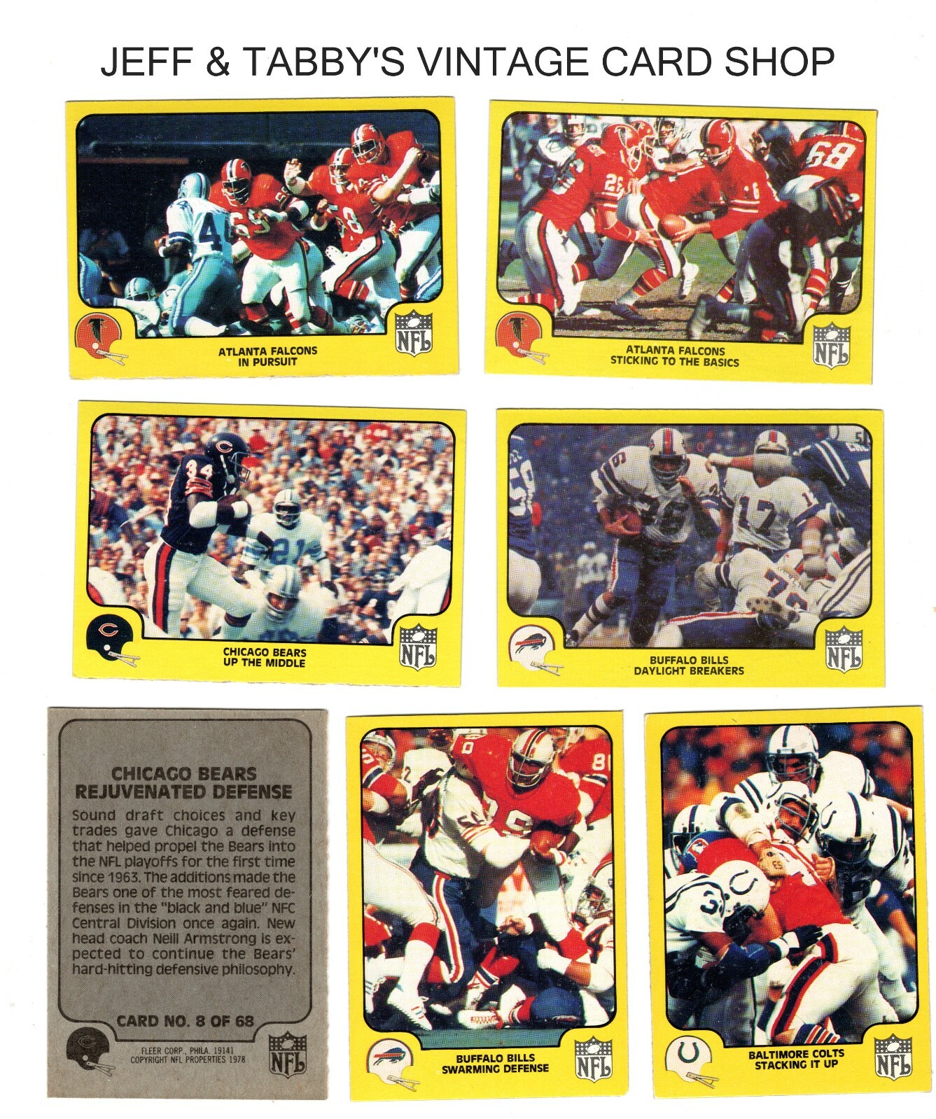 1978 FLEER TEAM ACTION FOOTBALL 1-68 / SEE DROP DOWN MENUFOR CARD U WILL RECEIVE