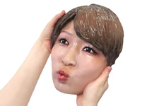 Saori Anou Woman's Pro Wrestling 1/1 Kiss Face Figure Ornament w/Autograph Japan