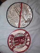 ROLLLS ROYCE /NO SMOKING Sequined Applique Sewing 2 Patches 6"/ 7"CAR LOGO