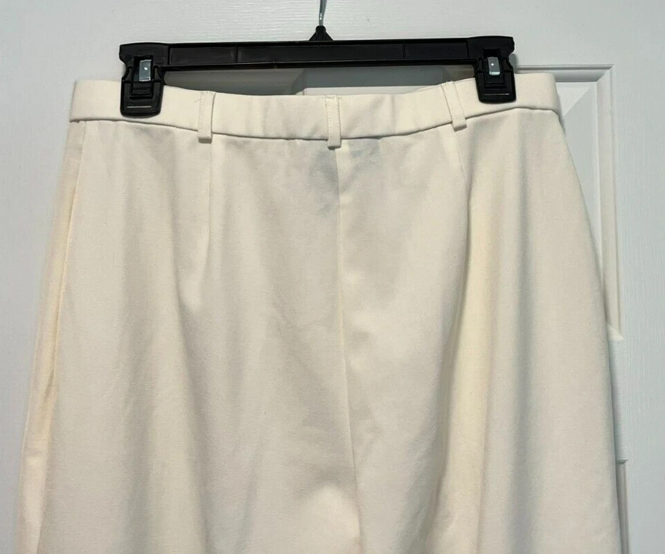 Dialogue Poly/Rayon Ivory High Rise Wide Leg Dress Pants, Size 14 - Image 4 of 4