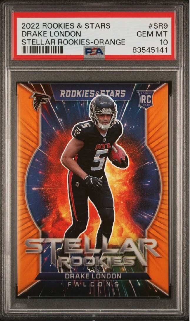 Drake London Panini Rookies & Stars Stellar Rookies #SR9 Orange
