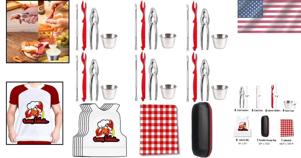 Complete Seafood Tool Set: 32 Pieces for Effortless Dining & Clean-Up - Image 2 of 4