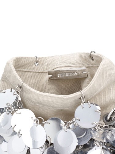 RABANNE Sparkle Large Silver Shoulder Bag New - Picture 4 of 4